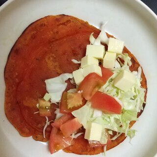 トマトのポタージュの素で作るトルティーヤ風サンド